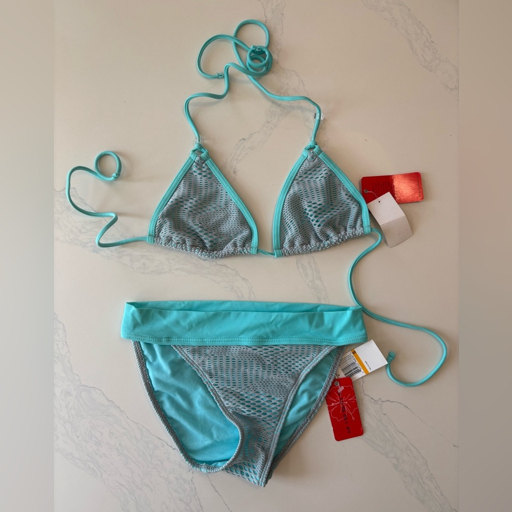NEW Gossip Turquoise and Gray Bikini Set (S)